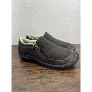 JBU Women's 6 Crimson Vegan Leather Memory Foam Comfort Slip On Flats Shoes